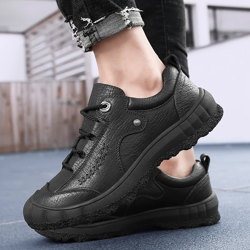 Мужские повседневные туфли на шнуровке натуральная кожа оксфорды для работы и