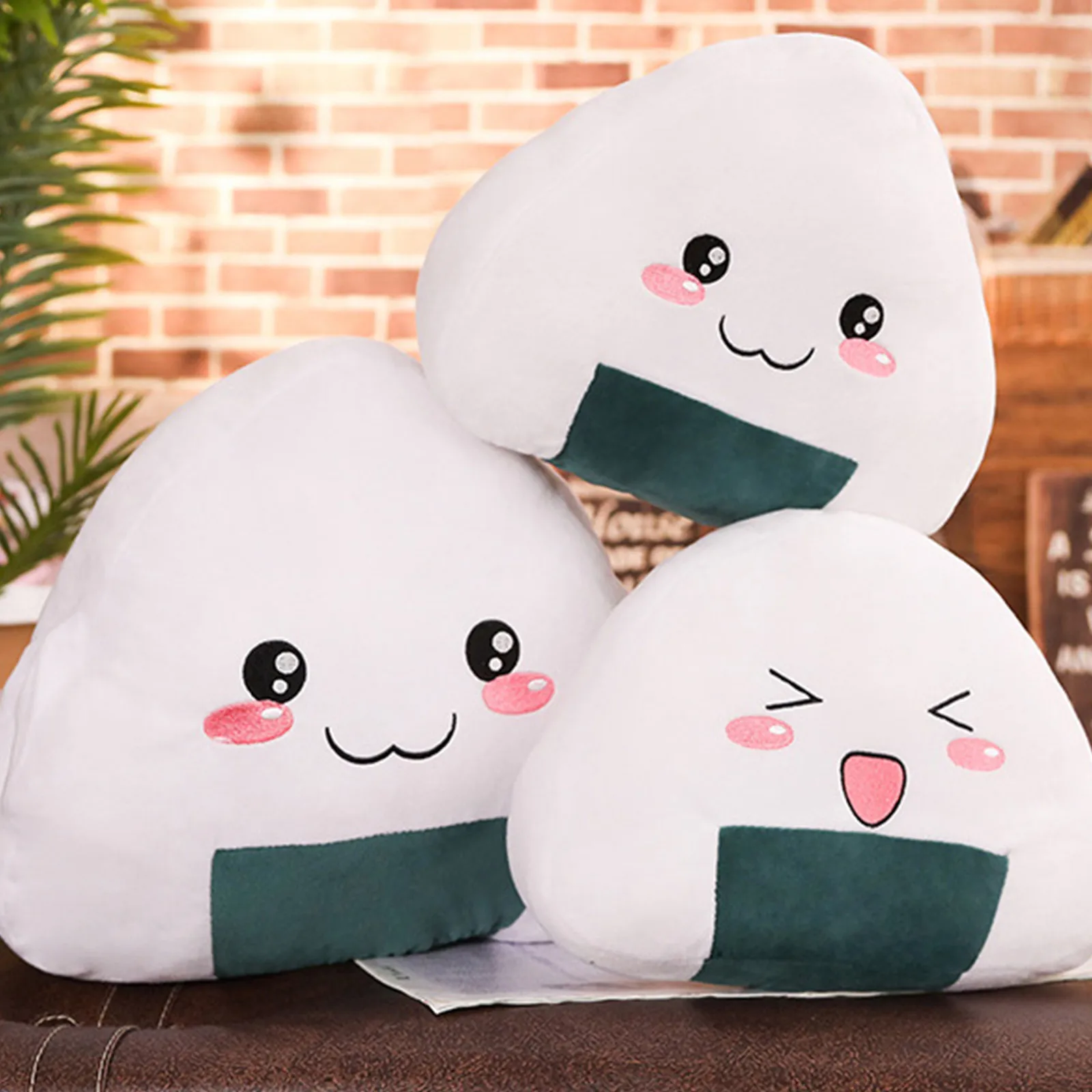 

Plush Cute 3D Rice Ball Plush Toy Stuffed Home Decoration Birthday Gift 30cm
