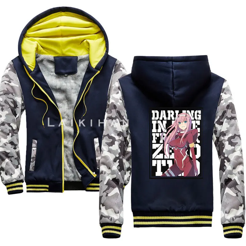 

Japanese Anime One Piece Zoro Hoodie Sweatshirt Kawaii Darling in the Franxx - Zero Two Winter Fleece Men's Cotton Hoodie