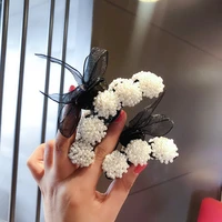 pearl bow knot women headwear hair claw acrylic big size hairpin crabs clips girls sweet styling ponytail barrettes accessories