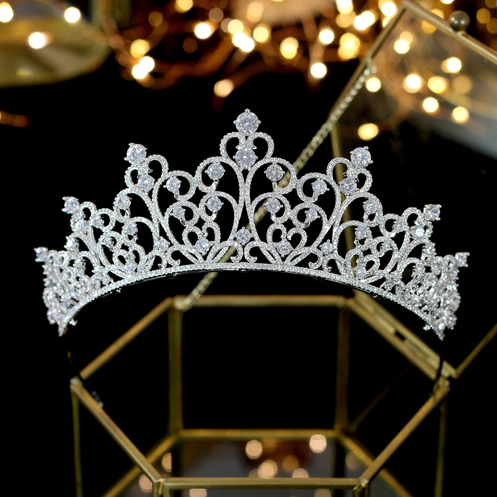 Высококачественная циркониевая свадебная корона аксессуары для волос