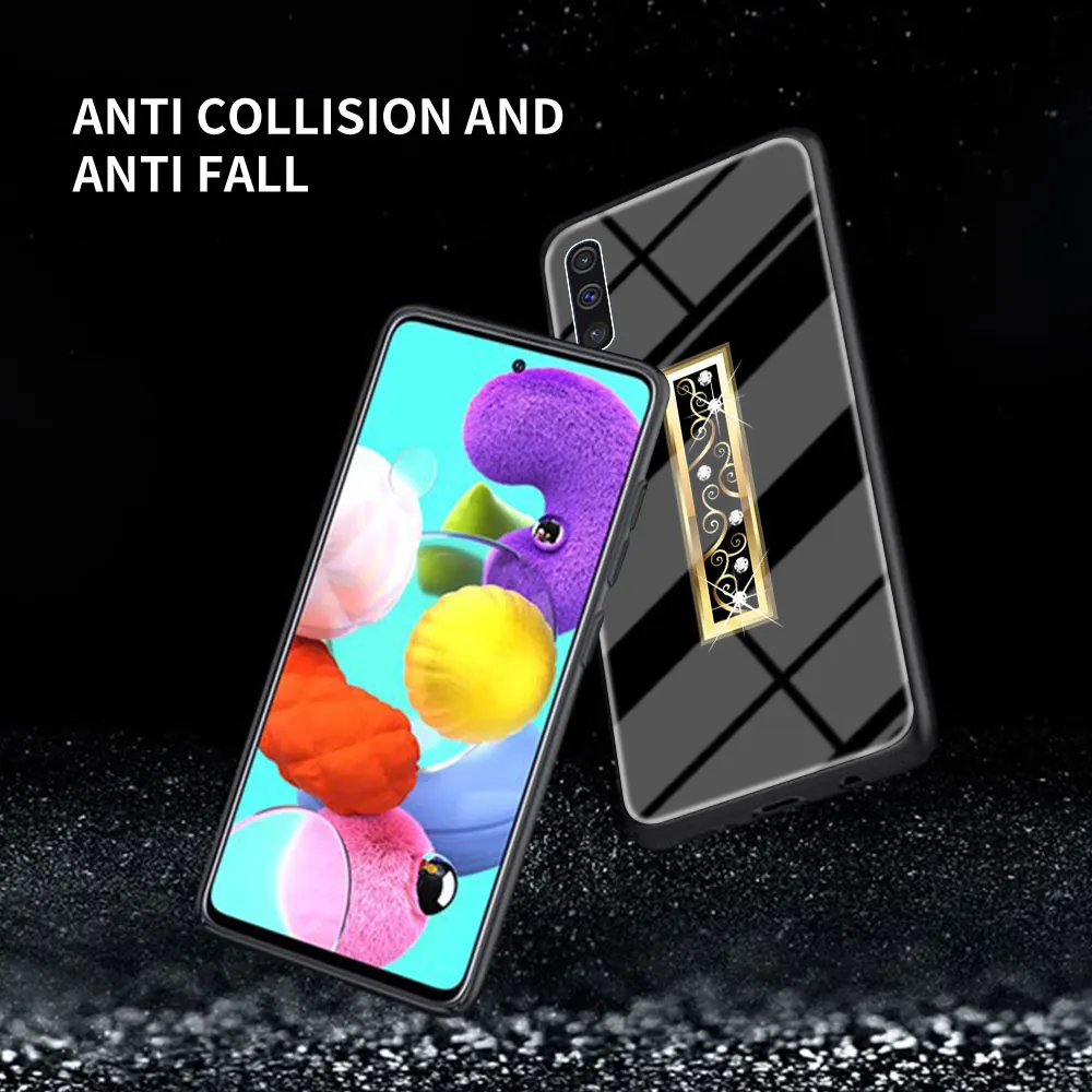 

Diamond Letter Glass Case For Samsung Galaxy A51 A71 A50 A70 A52 A31 A21s A30 A91 A41 A52 M51 M31 Fundas Cubrir Capa