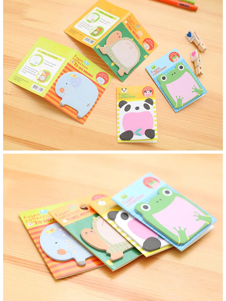 50 PCs Creative Cartoon Cute Animal Sticky Notes Removable Notes Message Sticker Student Stationery Sticky Notes School Supplies images - 6