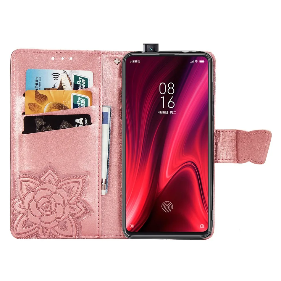 Чехол-книжка для Xiaomi Redmi K20 Pro кожаный чехол-бумажник Mi 9T Mi9T чехол с бабочкой чехлы