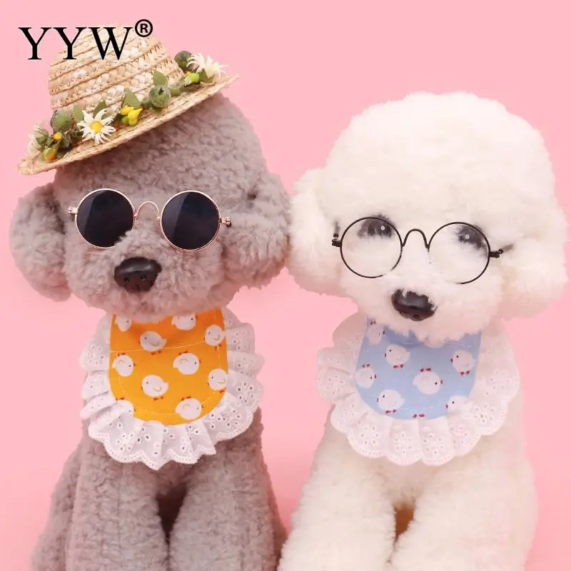 Хлопковый кружевной шарф для домашних животных мультяшный 4 размера Кошка Собака