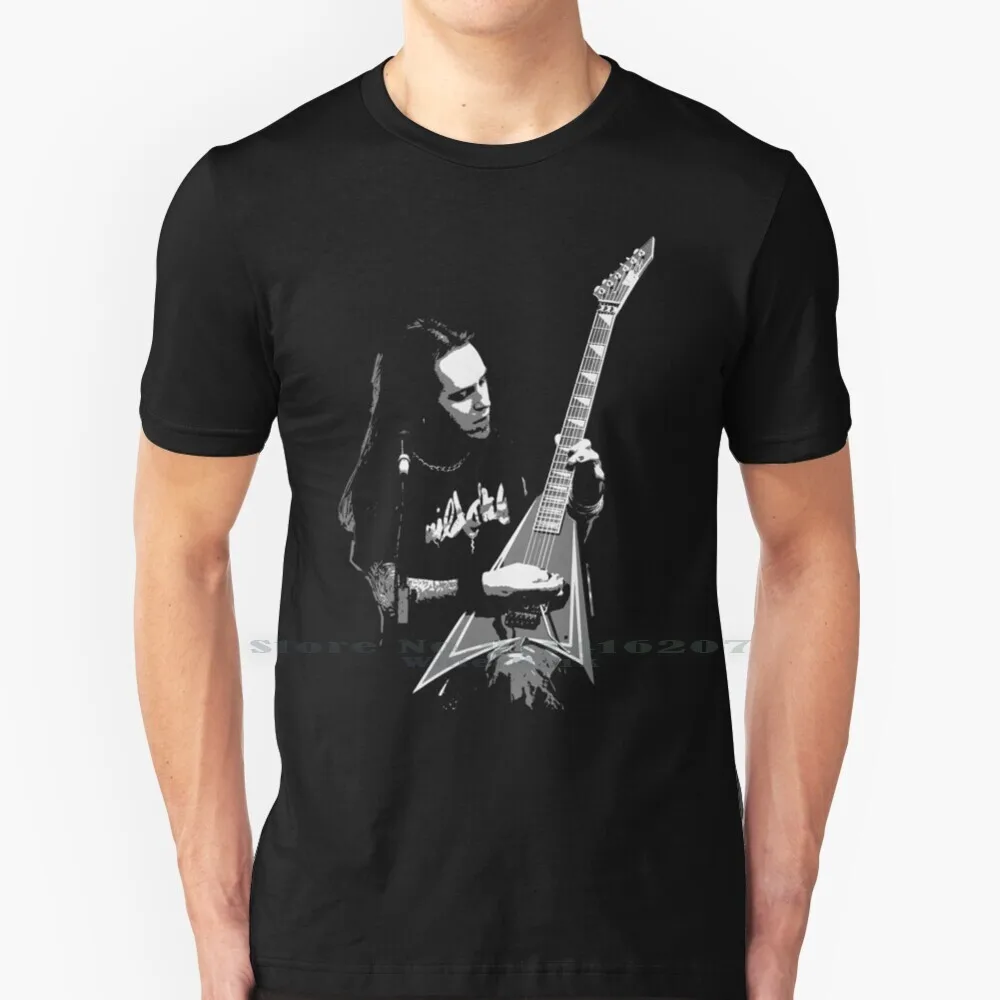 Металлическая Футболка качалка для гитары из 100% чистого хлопка Alexi Laiho Music Metal Legend