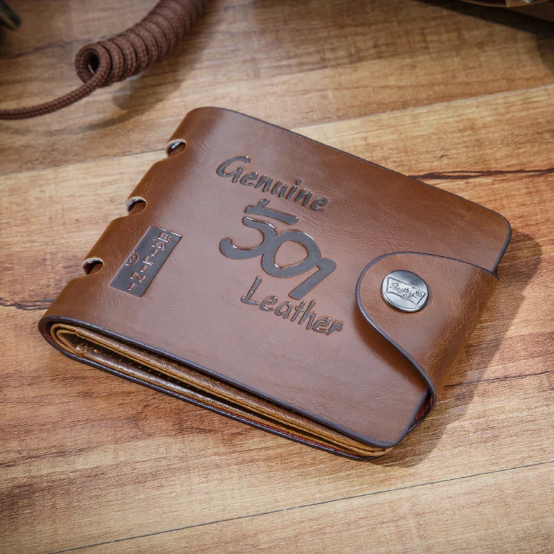 

Man Short PU Leather Wallet Man Short Fashion Hasp Purse Credit Bank Card Case Casual Card Holder Sport Students Wallets Male