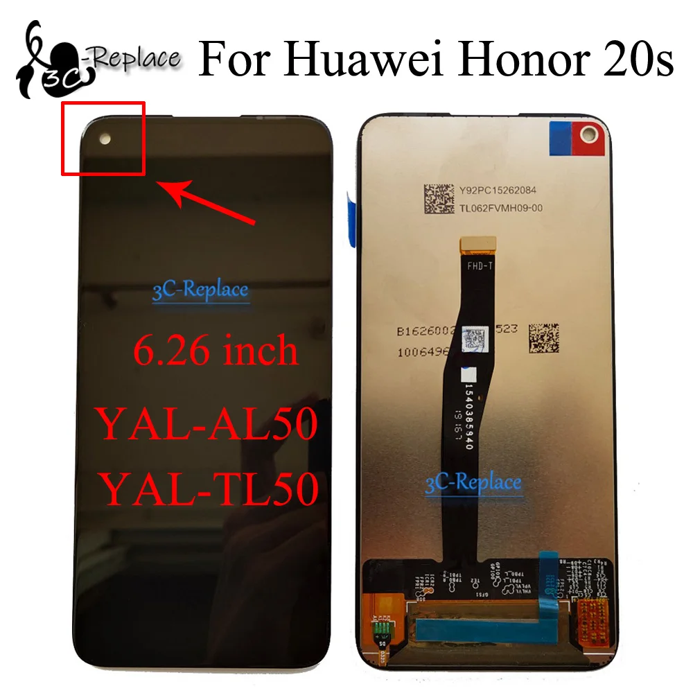 Черный ЖК-дисплей 6 3 дюйма для Huawei Honor 20 Pro / 20S YAL-AL50/Huawei Nova 5T Global сенсорный экран с