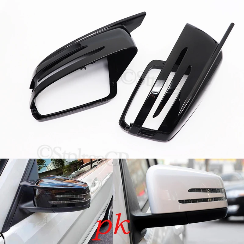 Черные боковые зеркальные крышки для Mercedes-Benz C класса W204 2008-2013 C180 C200 C250 C300 C350 C400 C43