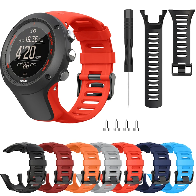 Ремешок силиконовый для SUUNTO Ambit 1 2 3 браслет Suunto AMBIT 1/2/2S/2R 24 мм | Наручные часы