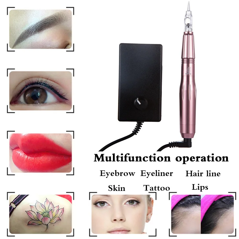 

New Model Professional Tattoo Gun Eyebrow Tattoo Machine Pen For Permanent MakeUp Eyebrows Microblading Machine Kit Swiss Motor
