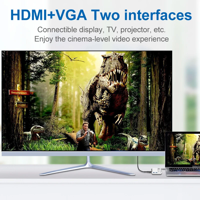 Док станция типа C для HDMI 4K USB 3 0 VGA RJ45 PD USBC|USB-хабы| |