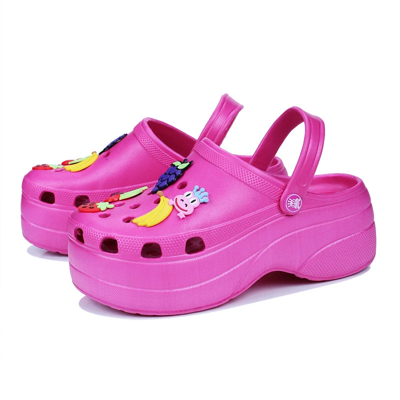 

Summer Women Quick Dry Wedges Garden Shoes Beach Sandals Antiskid Home Slippers Thick Sole Flip Flops for Women