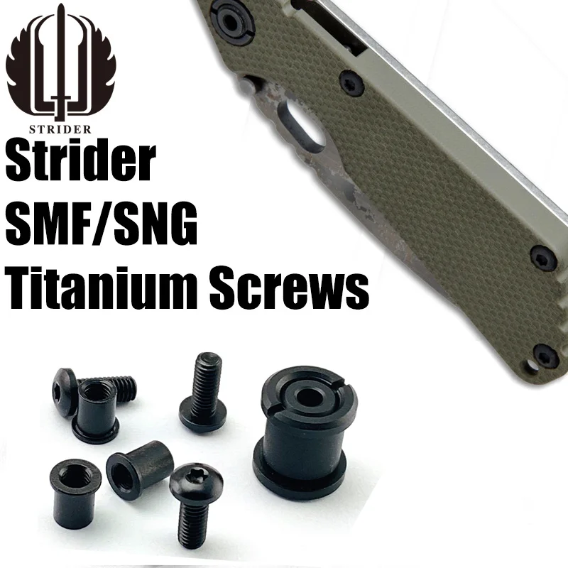 

1 Set Titanium Alloy Pocket Knife Handle Screws for Strider SMF SNG Spindle Support Shaft CNC Custom Made Folding DIY Repair