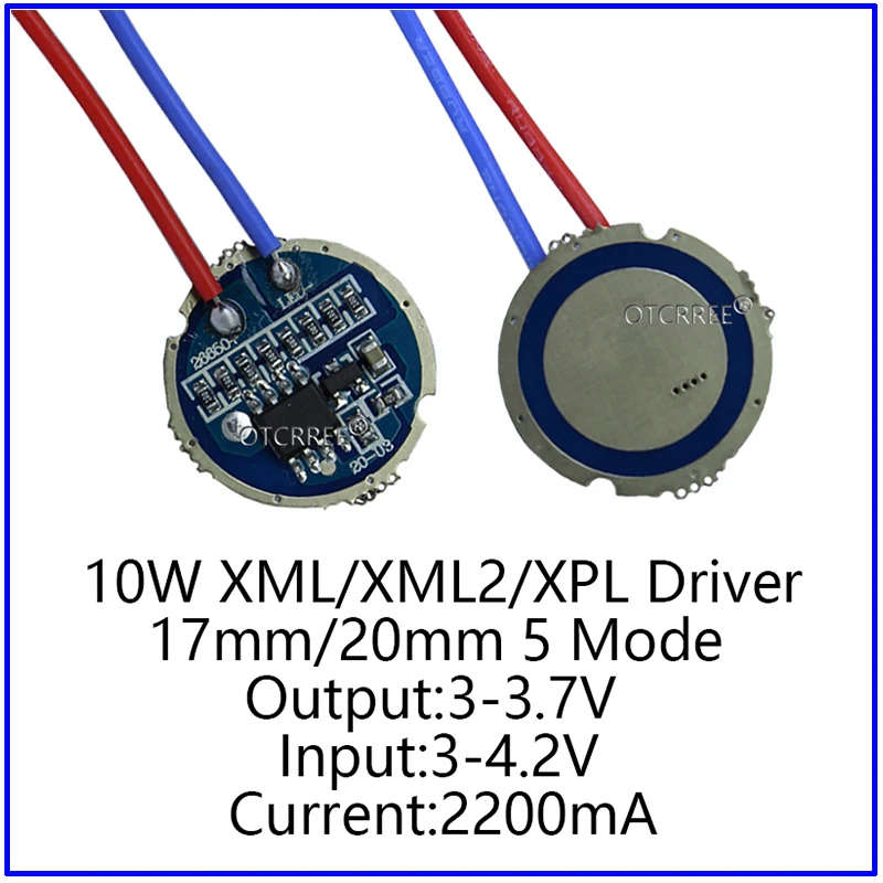 Cree XML2 XM-L2 T6 10 Вт высокой мощности Светодиодный излучатель холодный белый диод 16/20 мм PCB+ 17 мм/22 мм DC3.7V 12V EL драйвер
