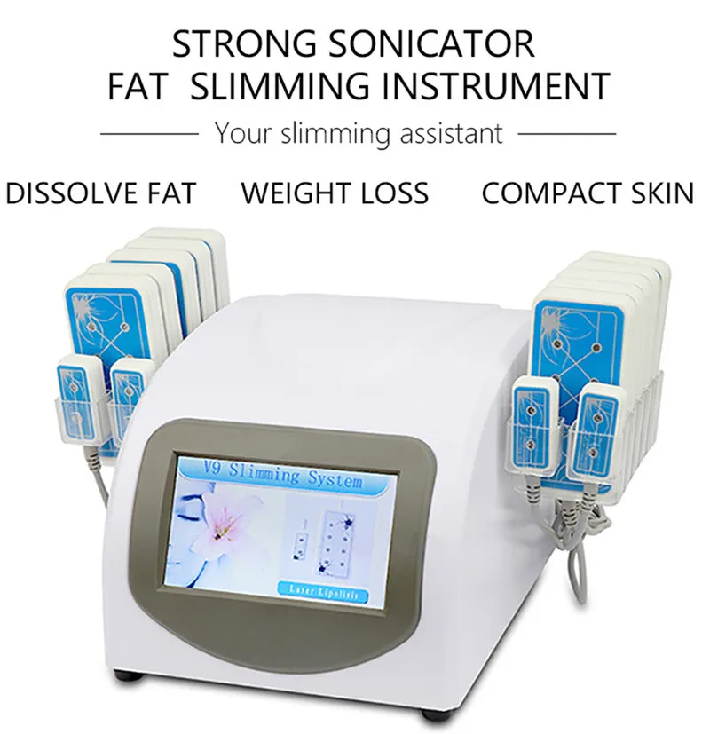 

Newest Design Lipolaser Fat Loss 100Mw 635Nm-650Nm Lipo Laser 14 Pads Fat Burning & Cellulite Removal Body Shaping Slimming