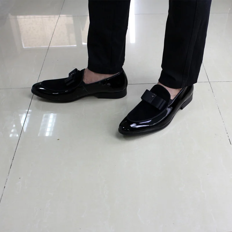 Luxury Gorgeous Mens Wedding Loafers Patent Leather Suede Shoes Men's Party Dinner Dress Casual Summer for Men | Обувь