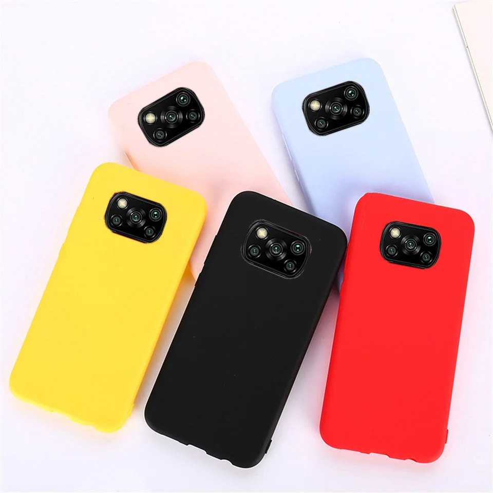 Матовый Силиконовый чехол карамельного цвета для телефона Xiaomi Poco X3 Nfc F2 F3 X4 M4 Pro M3