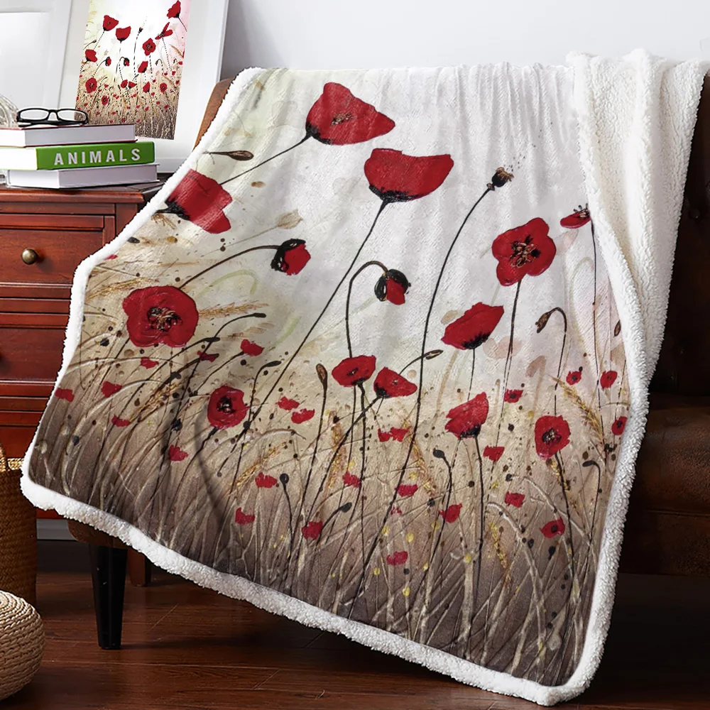 Flower Petals Plants Stamens Blanket Floral Fleece for Kids Girl Couch Soft Plush Bedspreads Quilt Drop Ship Blankets | Дом и сад