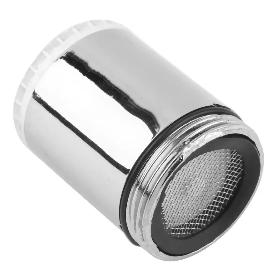 

Grifo Extraible Cocina 3 Color Change Faucet Shower Water Tap Temperature Sensor Water Shower Left Screw with Converter