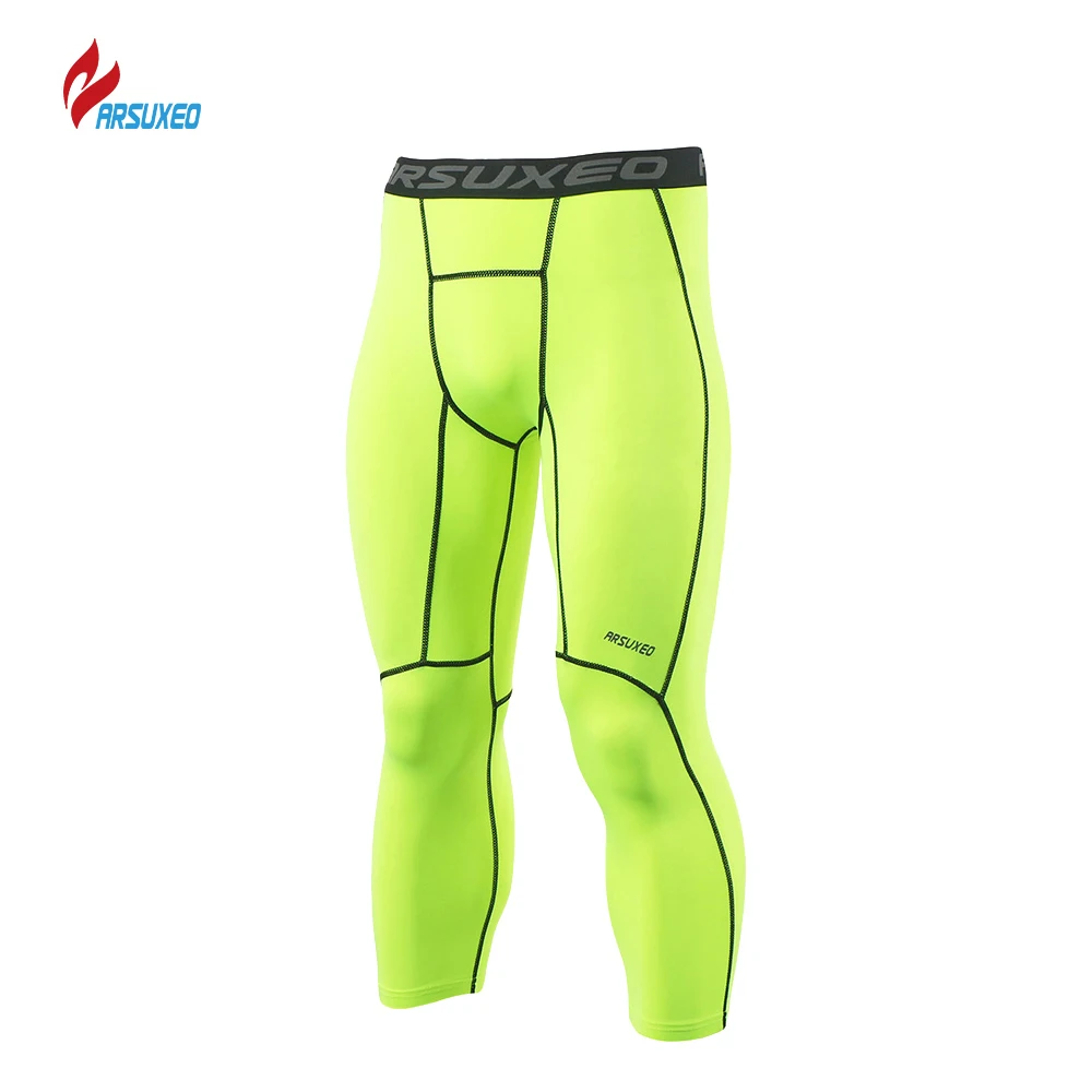 

Мужские Спортивные Компрессионные колготки ARSUXEO, трико для бега, тренировочные штаны для фитнеса и активного отдыха, компрессионные брюки 3/...