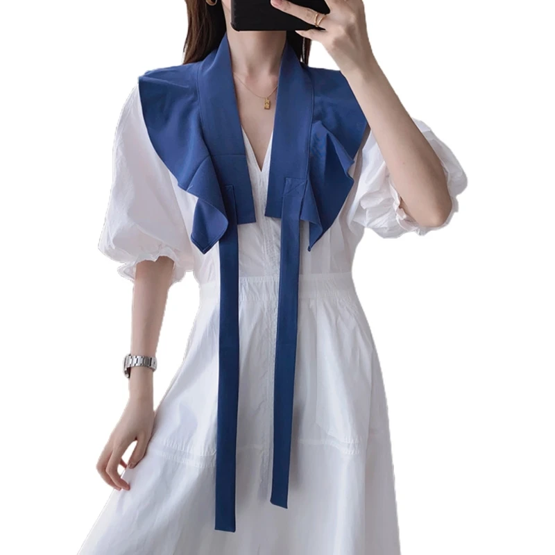 

Women Fake Collar Shawl Wrap Necklace Multifunctional Detachable Waist Belt Corset Shirt Dress Decorative Small Vest
