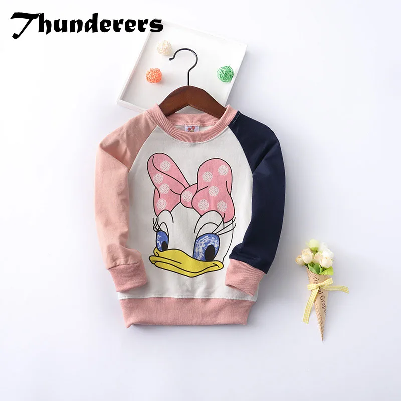 Детская рубашка с длинными рукавами и принтом утки из мультфильма Thunderers