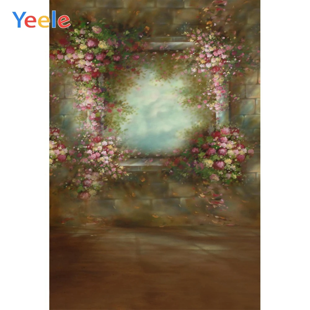 

Yeele Vintage Wreath Windows Flowers Photography Backdrop Photographic Studio Photo Photocall Background Decorations Prop