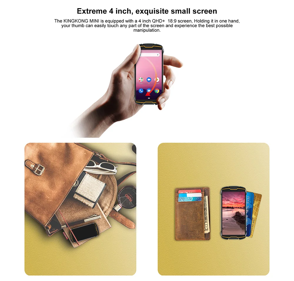 Cubot KingKong MINI IP68 Водонепроницаемый " QHD+ 18:9 экран прочный телефон 2000 мАч 4G Dual-SIM 3 ГБ+ 32 ГБ Android 9,0 двойная задняя камера
