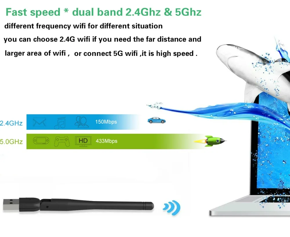 Wavlink USB wifi адаптер 5 ГГц Wi-Fi ключ 600 Мбит/с док-станцией wifi антенна длинный диапазон Ethernet для ноутбука ПК ТВ Беспроводной приемник