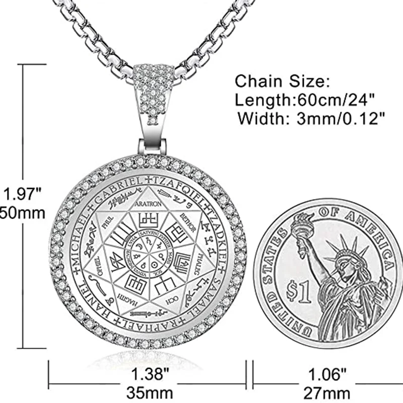 Колье Abaicer с подвеской Семь арчанелей массивное ожерелье из нержавеющей стали