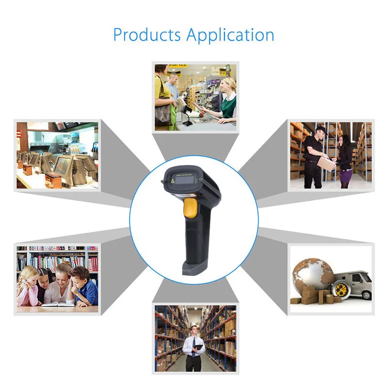 

Portable 1D 2D Wireless Bluetooth Scanner Barcode QR Code Scanner Label Scanner For Supermarkets Express Delivery Store Library