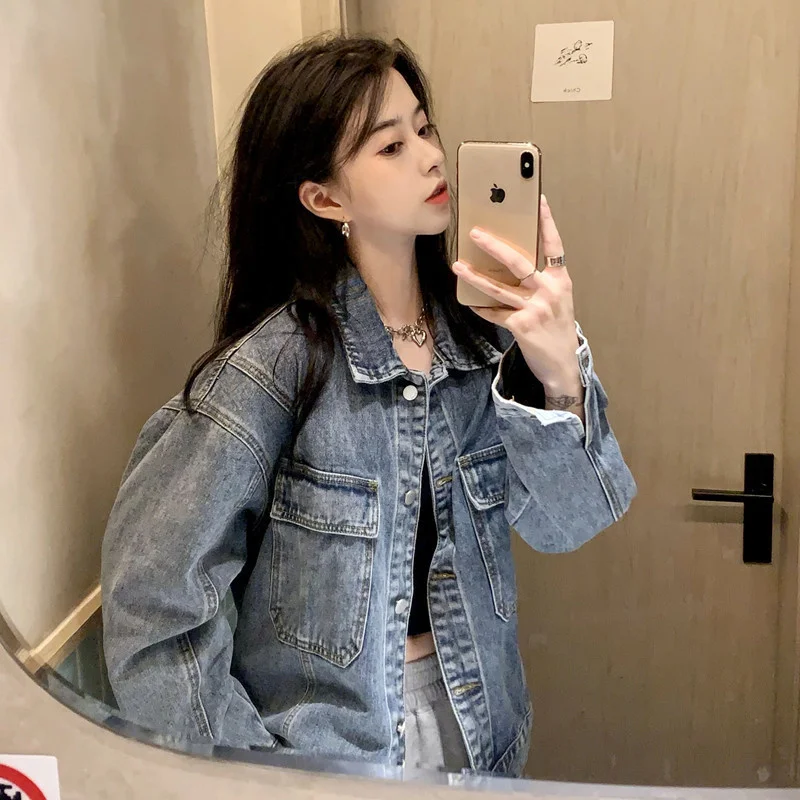

Real Shot Cost-Effective Denim Coat for Women 2021 Autumn New