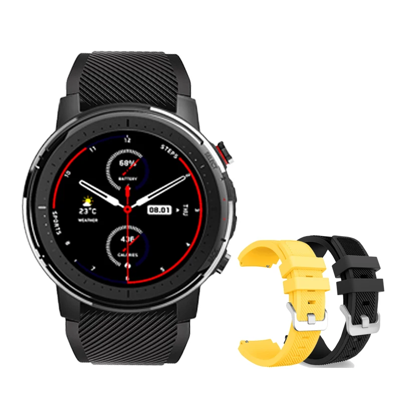 

For Huami Amazfit GTR 47mm / Pace Stratos 3 2 2S Silicone band for Samsung Galaxy watch 46mm Gear S3 Wrist Strap Watchband 22mm