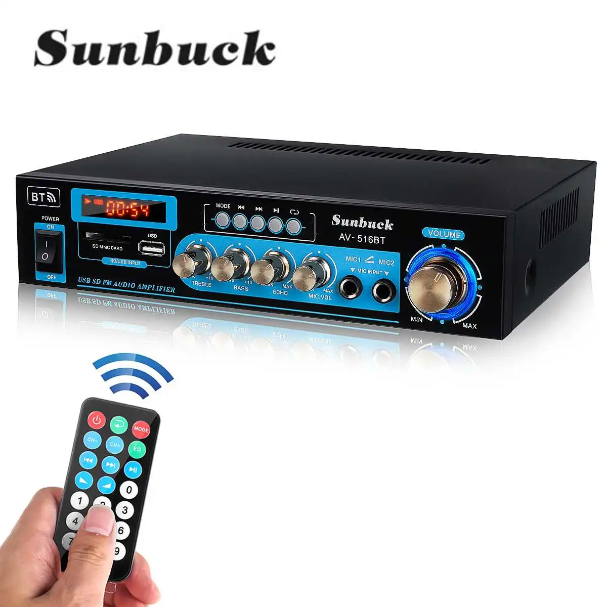 SUNBUCK 2000 Вт bluetooth 5 0 AC110V 240V 2 канал FM радио USB SD карт памяти Hi Fi стерео цифровой