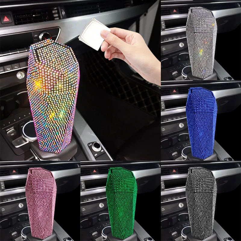 Автомобильная мусорная корзина с крышкой держатель для чашки со стразами милый