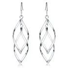 Женские Висячие серьги-подвески, из серебра 925 пробы, с двойной бахромой