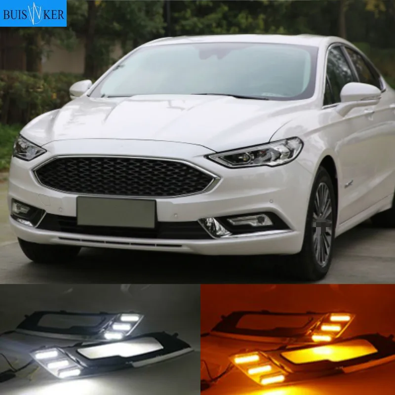 

Противотуманные фары для Ford Fusion Mondeo 2017 2018 светодиодный DRL, дневные ходовые огни, дневные огни, водонепроницаемые, Стайлинг, 1 комплект