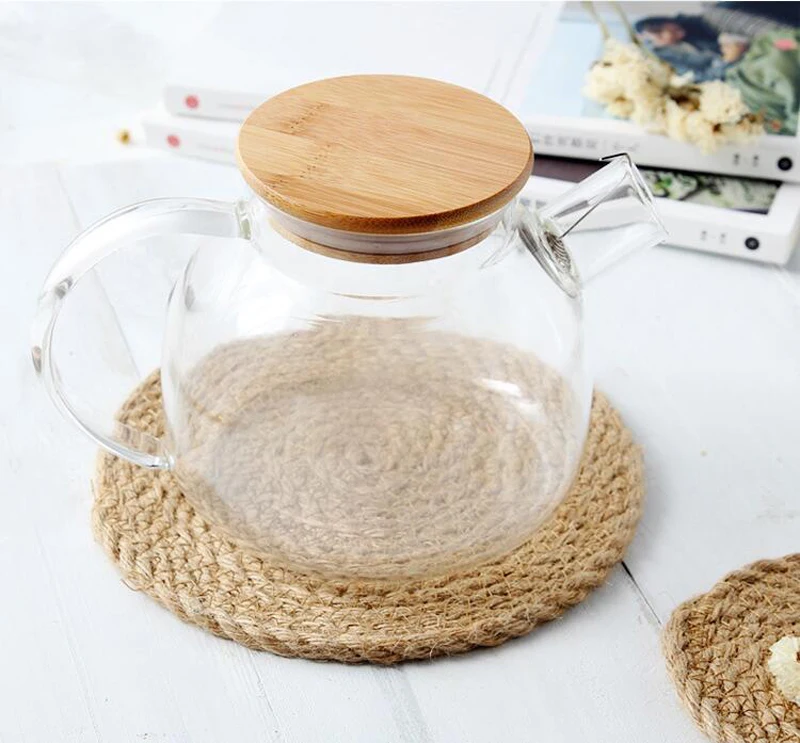 1pcs Kitchen Tools Tableware Pad Hemp Rope Hand Knitted Insulated Coaster Large Size Eco-Friendly For Home and Garden Acc | Дом и сад