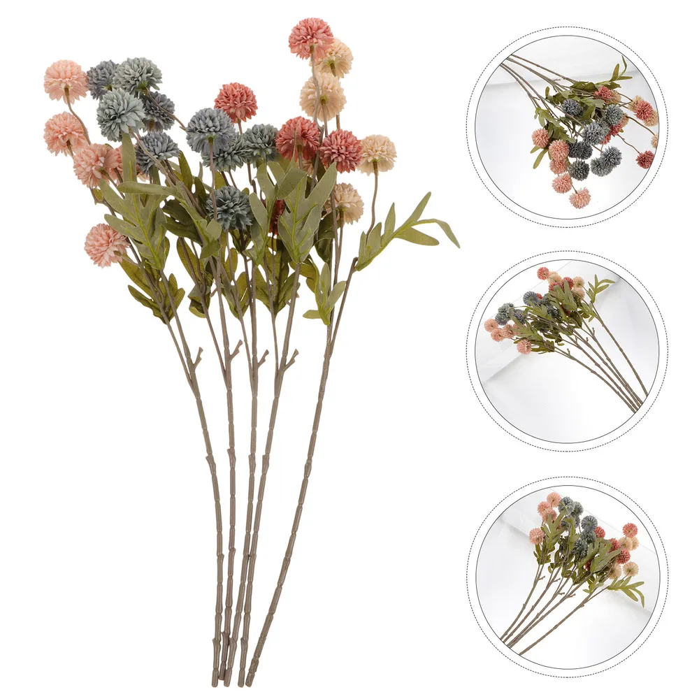 

5pcs Simulation Chrysanthemums Decorative Flower Artificial Flower Decor
