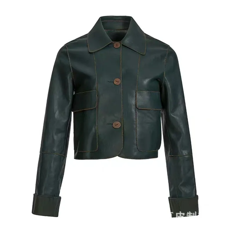 

A leather jacket with leather jacket, leather jacket and sheepskin for women