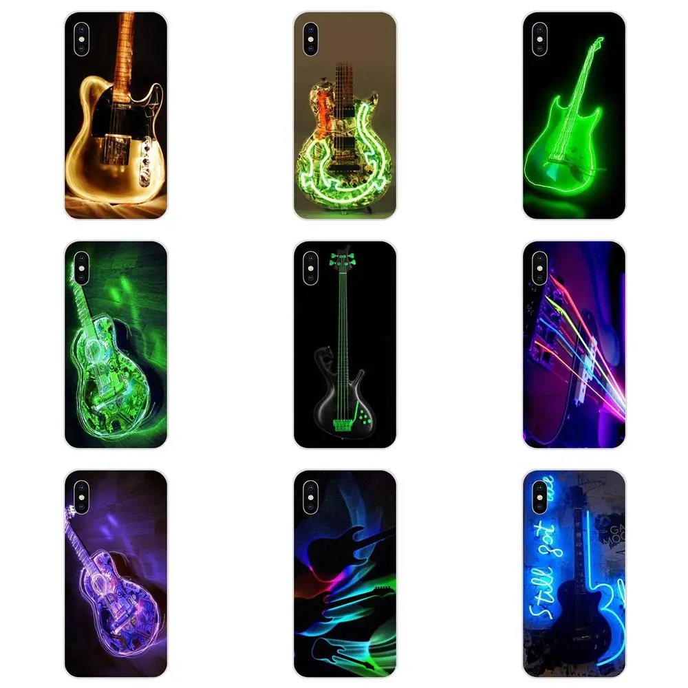 Дизайн под заказ светящийся неоновый контур гитары из ТПУ для Xiaomi Redmi Mi 4 7A 9T K20 CC9