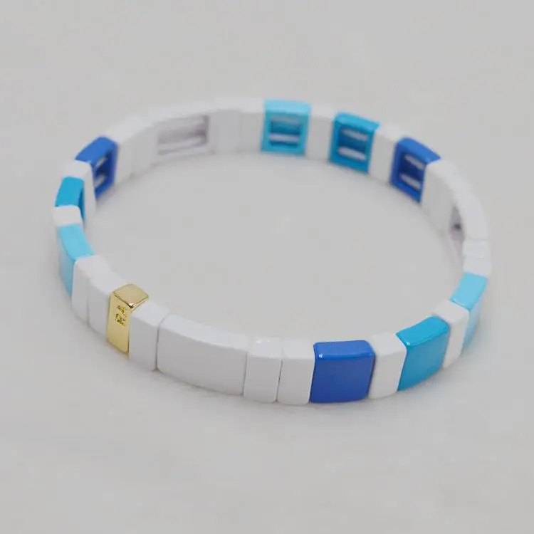 Bracelets enamel stretch bracelets for women armbandjes dames pulsera masculina TUTTI FRUTTI BRACELET GOLD HONEYCOMB beads bracelet men - Окраска металла: Bracelets