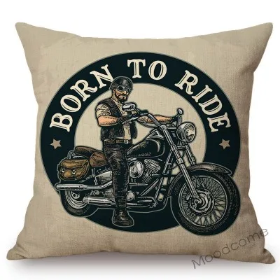 T243-21 1" Винтажный постер для езды на мотоцикле в клубе" Born to Ride Live to Ride Throw ", Чехол для подушки в американском стиле, Подарочный чехол для подушки Bf - Цвет: T243-21