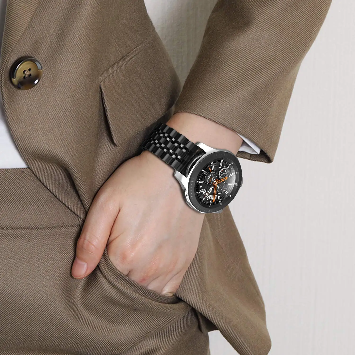 22 мм ремешок для samsung galaxy watch band 316L нержавеющая сталь 46 Gear S3 Frontier huawei gt huami amazfit 1/2