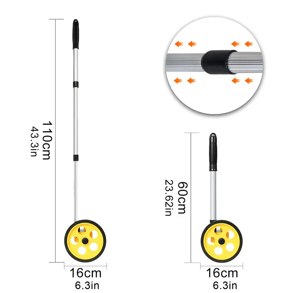 

High Visibility Measuring Wheel Adjustable Handle Distance Measurement Wheel Measuring Tape Reach Detector