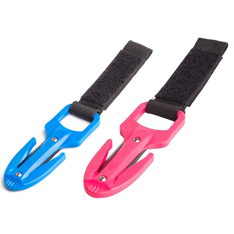 

2 комплекта, режущий нож для дайвинга с дополнительными лезвиями, розовый и синий