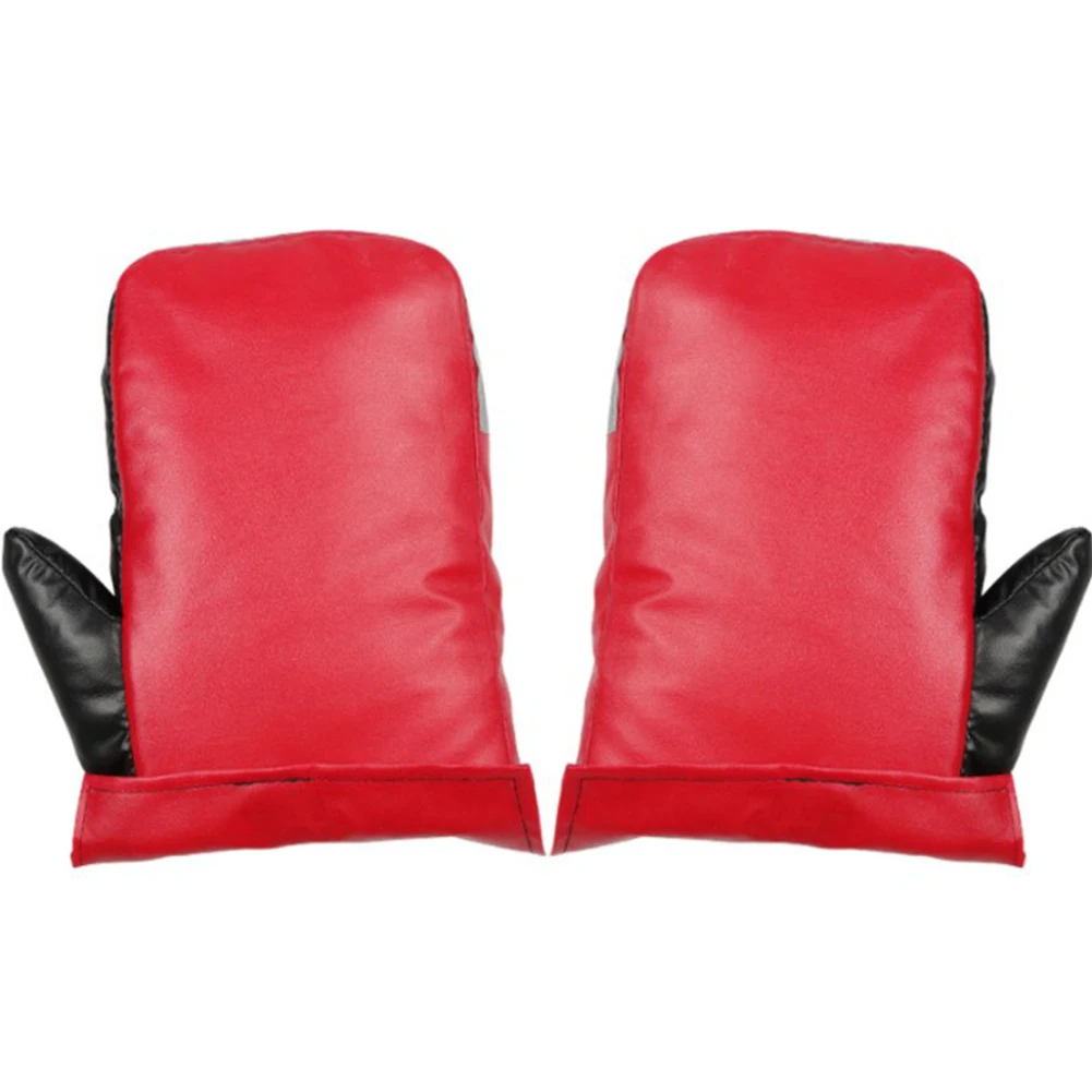 

1 Pair Motorcycle Mittens Handlebar Muffs Snowmobile Handle Warmers Winter Thermal Mitts PU Leather Thick Flannel Hand Gloves