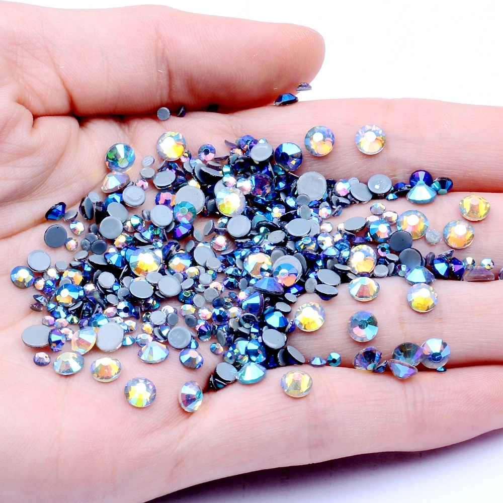 Черный Алмаз AB Горячая фиксация страз стразы Flatback клей подложка железа на