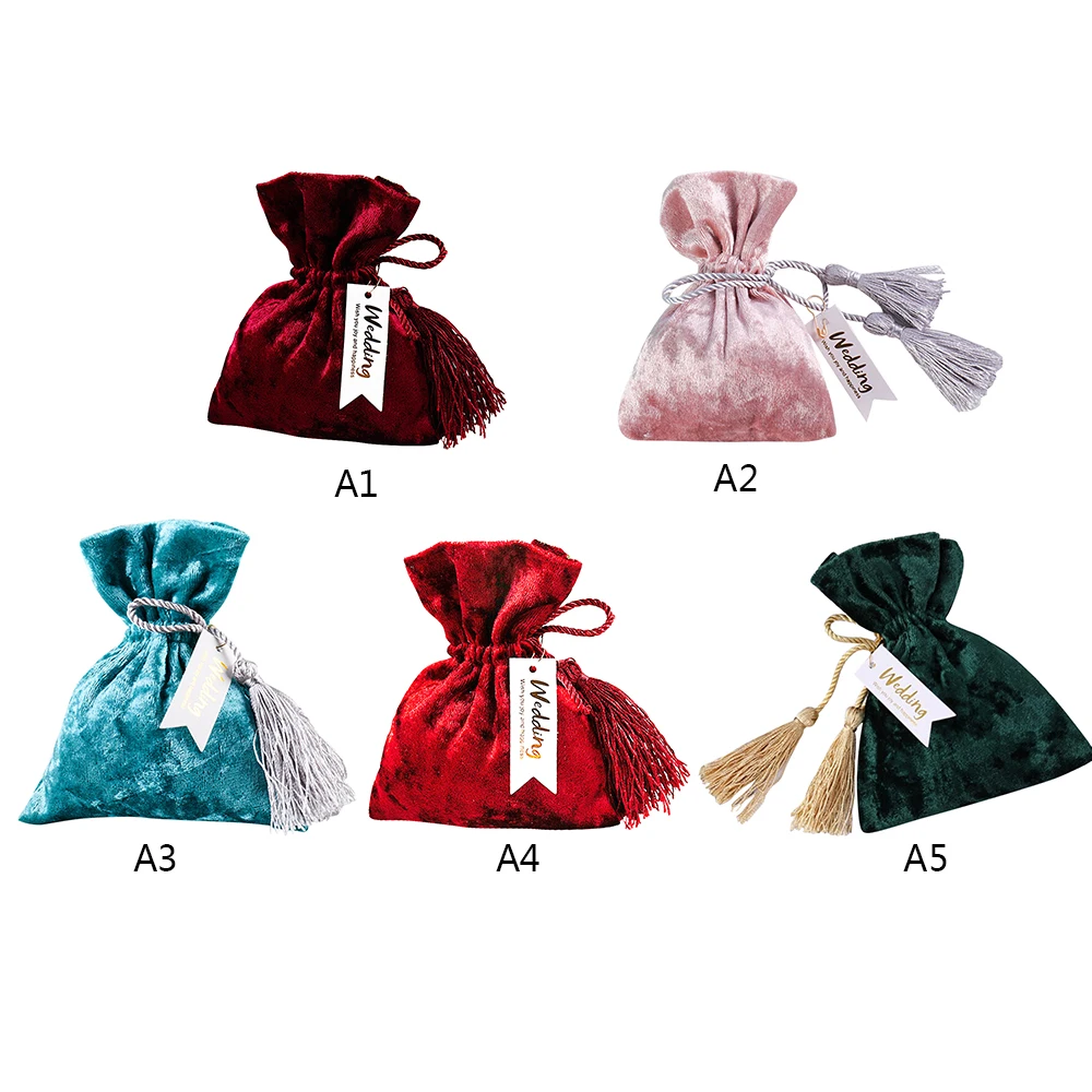 

10Pcs/Lot Drawstring Velvet Gift Bags Mult-colors Jewelry Packaging Wedding Pouches Candy Bag Sachet For Packing Gift for Guest